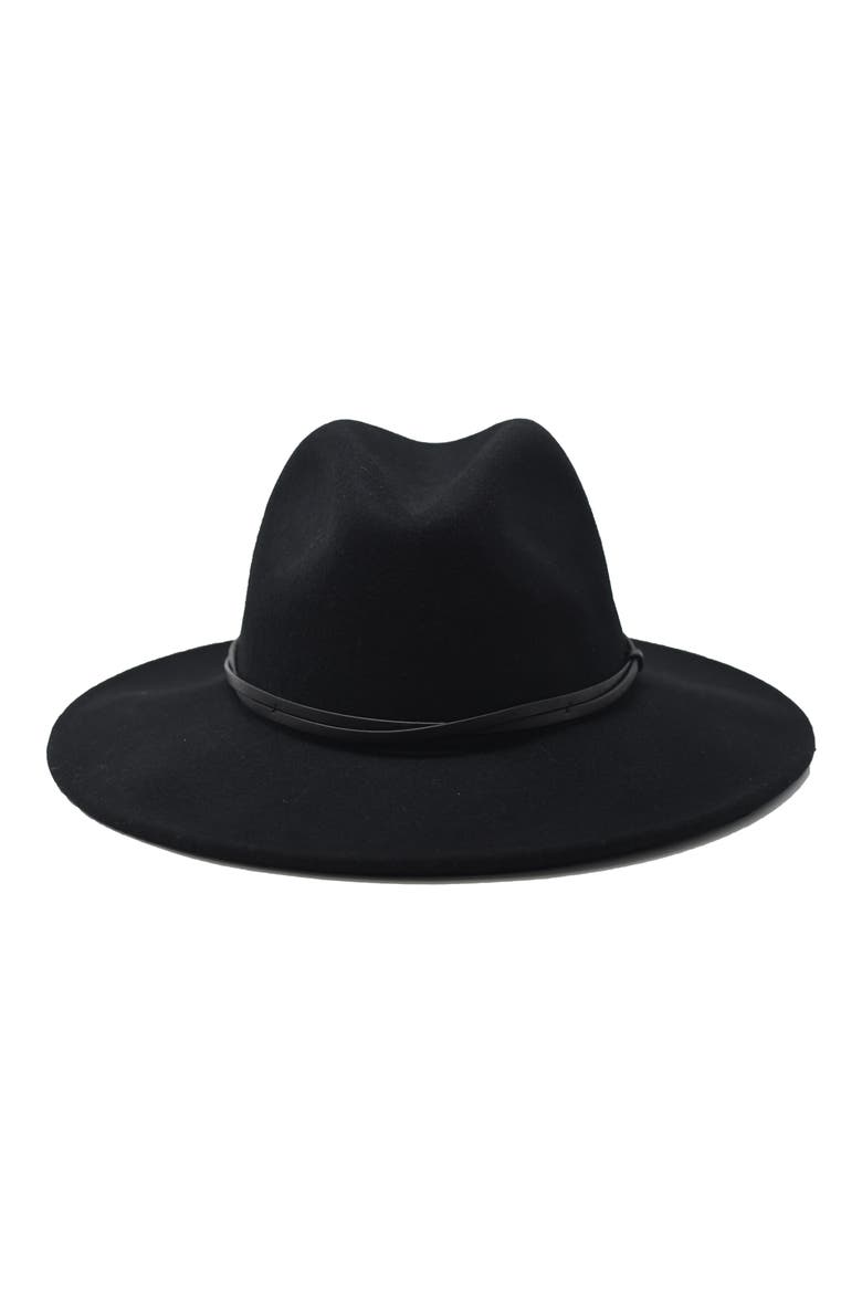 Twist Band Wool Panama Hat, Alternate, color, BLACK W/ BLACK BAND