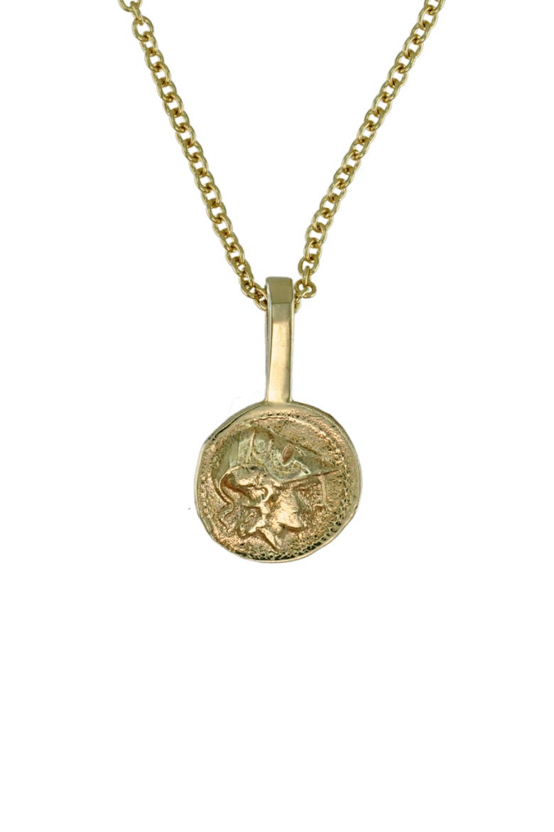 Mini Athena Coin Pendant, Alternate, color, 14K Yellow Gold
