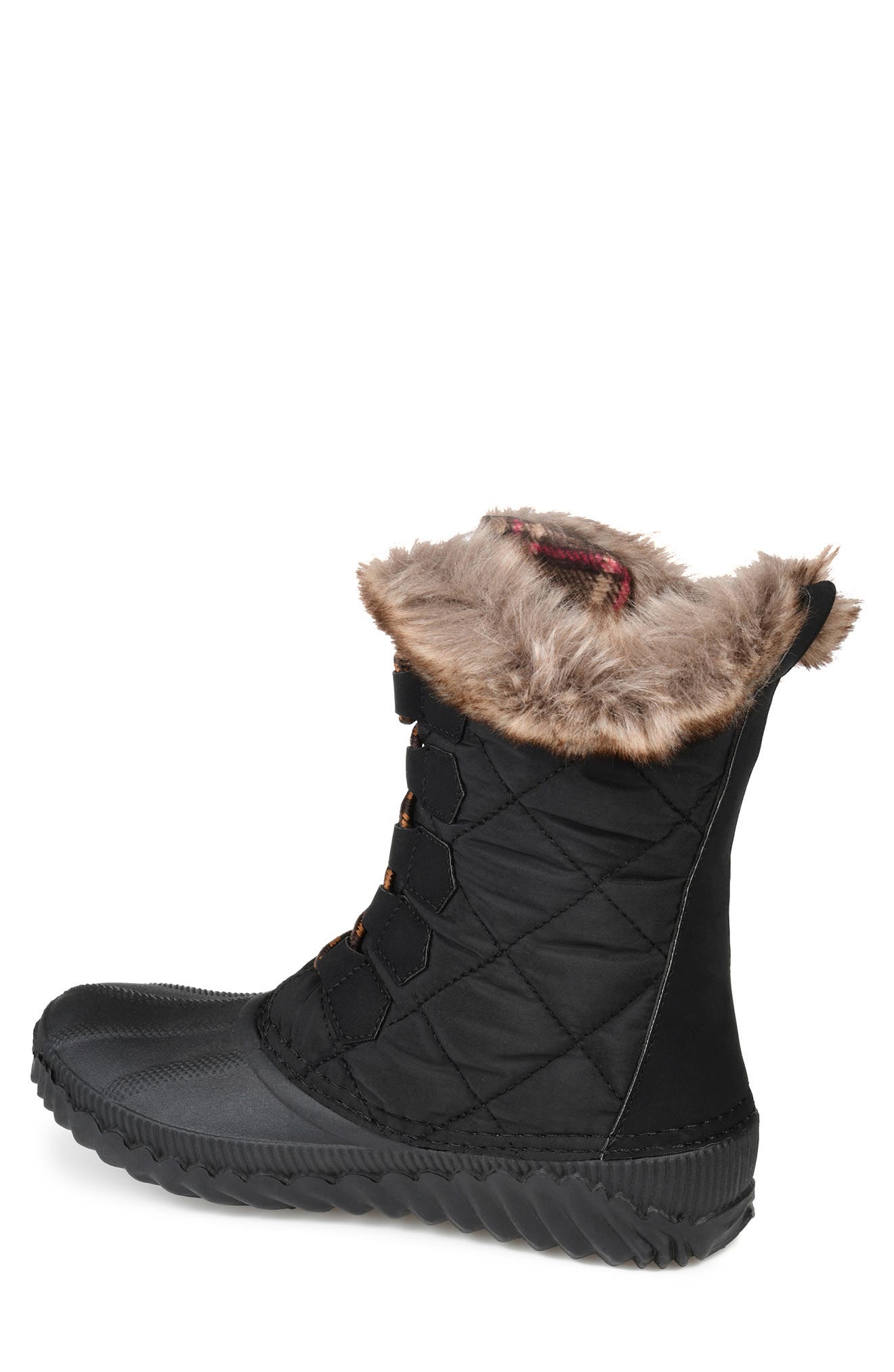 Journee Collection JOURNEE Powder Faux Fur Cuff Duck Boot, Alternate, color, 