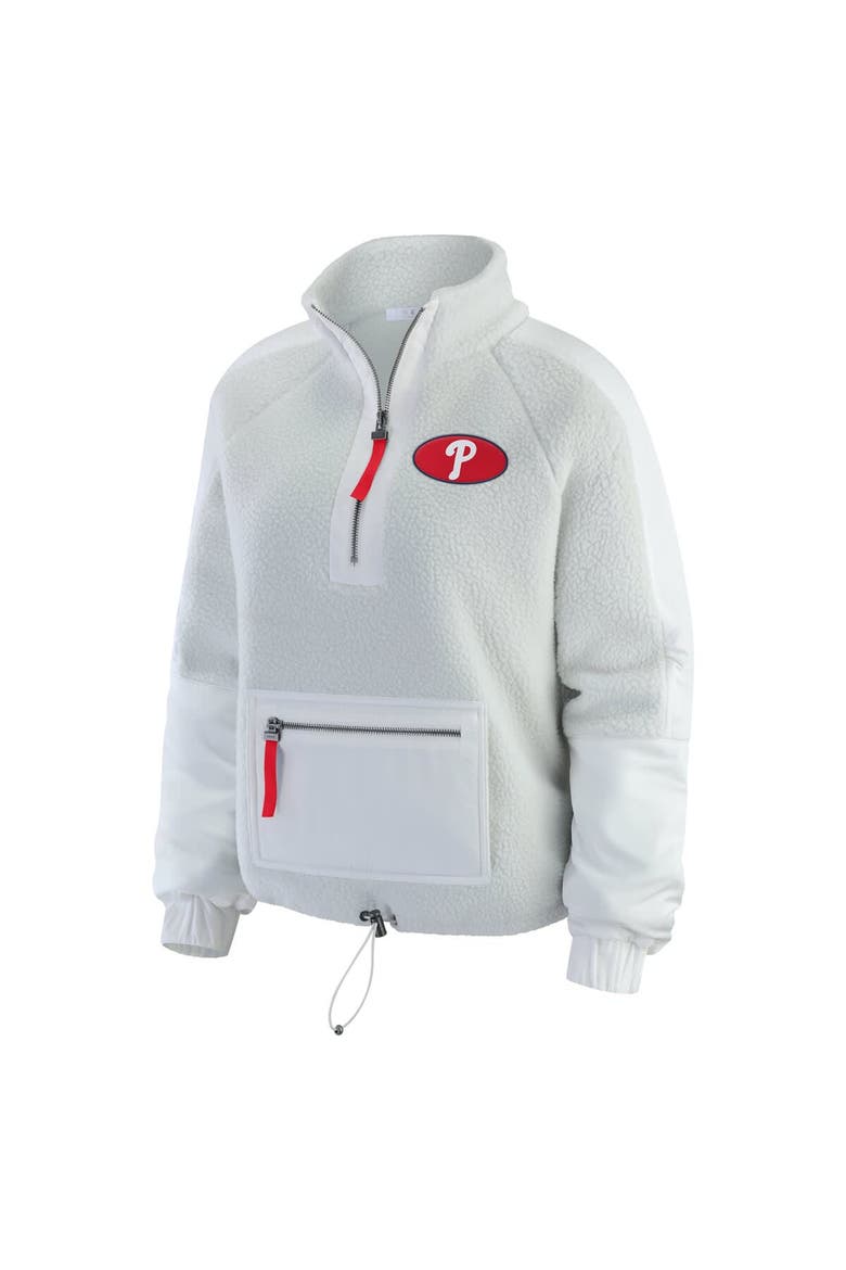 Women's WEAR by Erin Andrews Gray Philadelphia Phillies Polar Fleece Quarter-Zip Jacket, Alternate, color, Gray