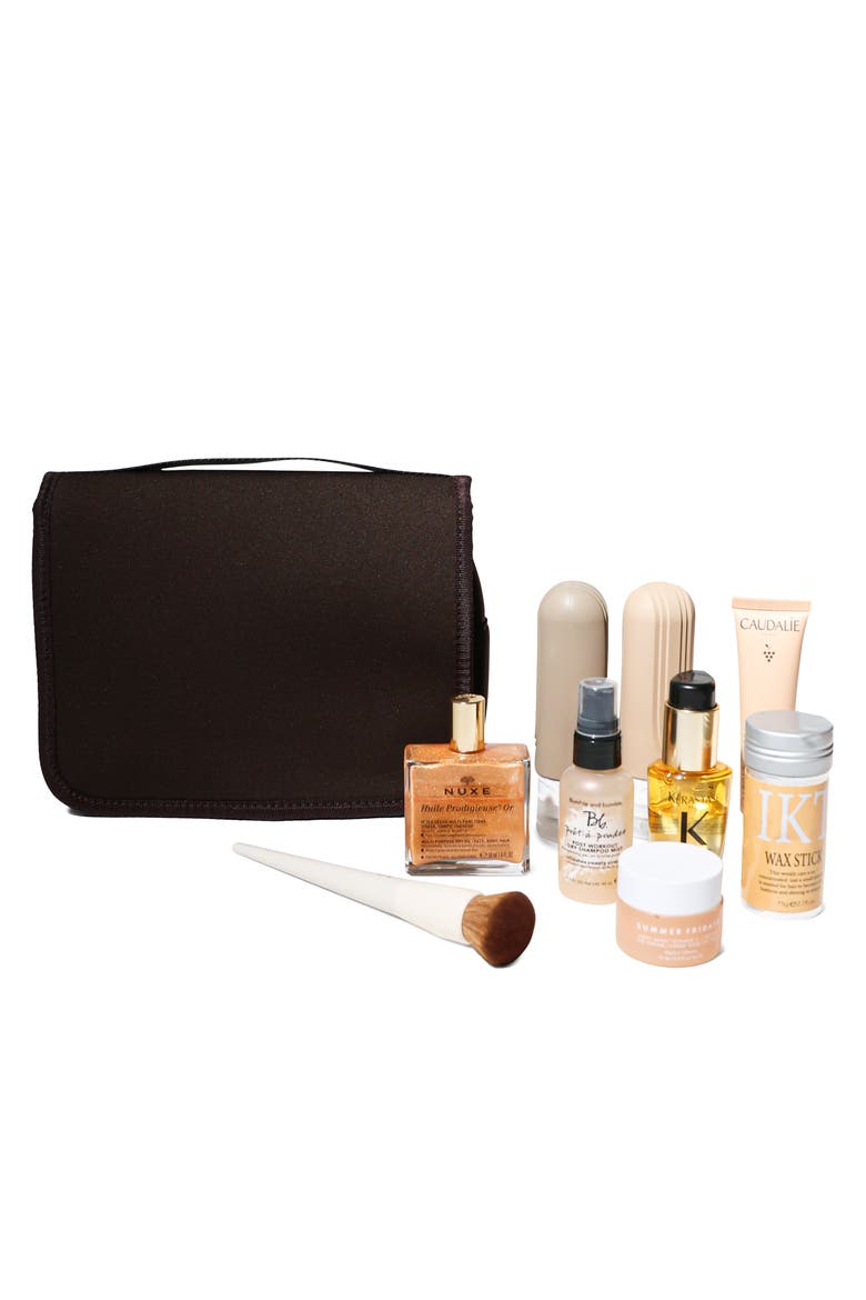 Neoprene Water Resistant Hanging Toiletry Case, Alternate, color, BROWN