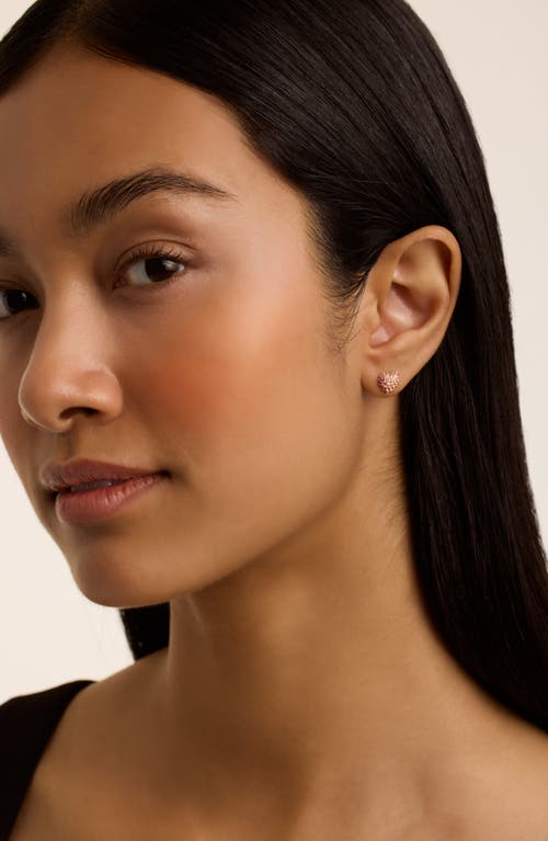 Ted Baker Adoraa Pavé Crystal Sweetheart Stud Earrings In Gold Tone/lt Pink Crystal