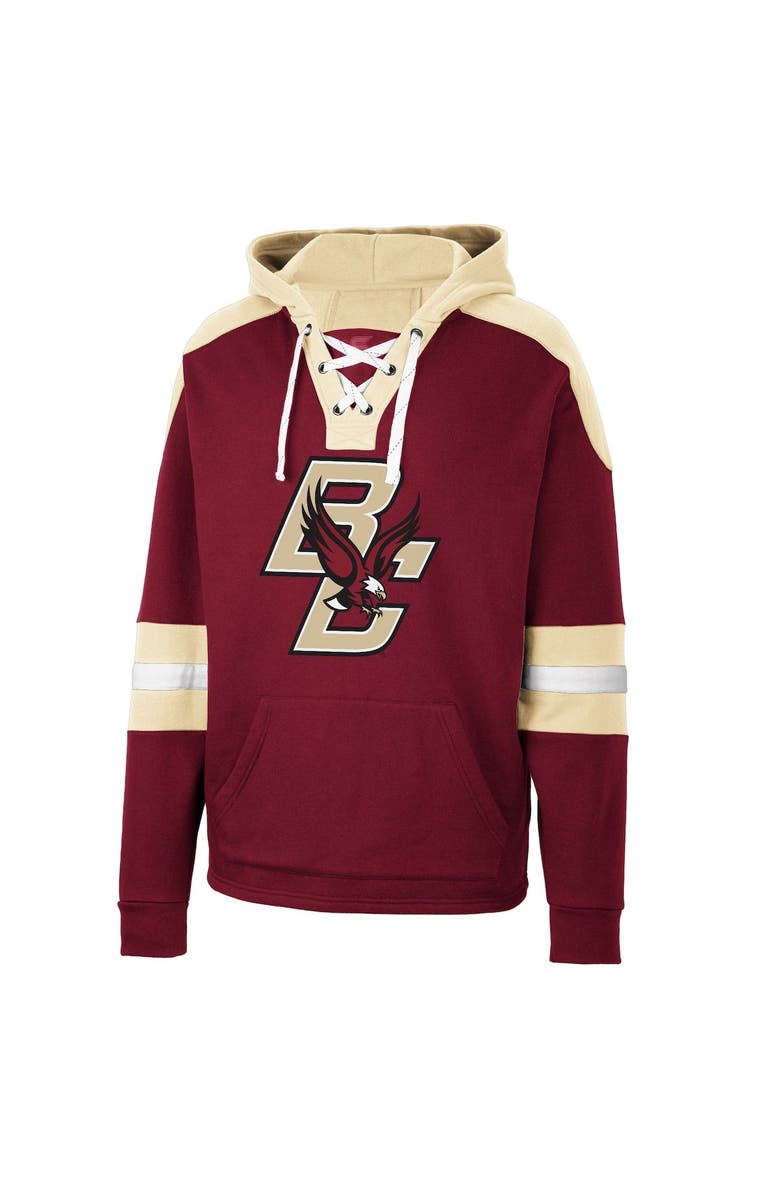 COLOSSEUM Men's Colosseum Maroon Boston College Eagles Lace-Up 4.0 Pullover Hoodie, Alternate, color,