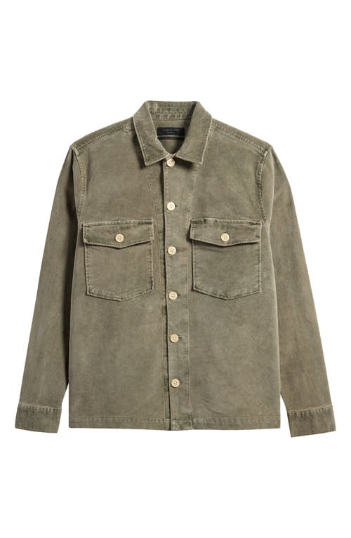 Allsaints Harrier Stretch Button-up Shirt In Boa Green