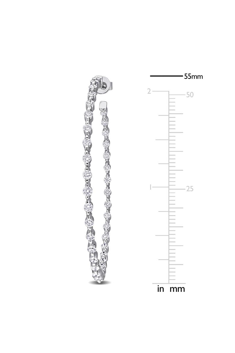 2 3/4ct. t.w. Lab-Grown Diamond Hoop Earrings 14k, Alternate, color, White Gold