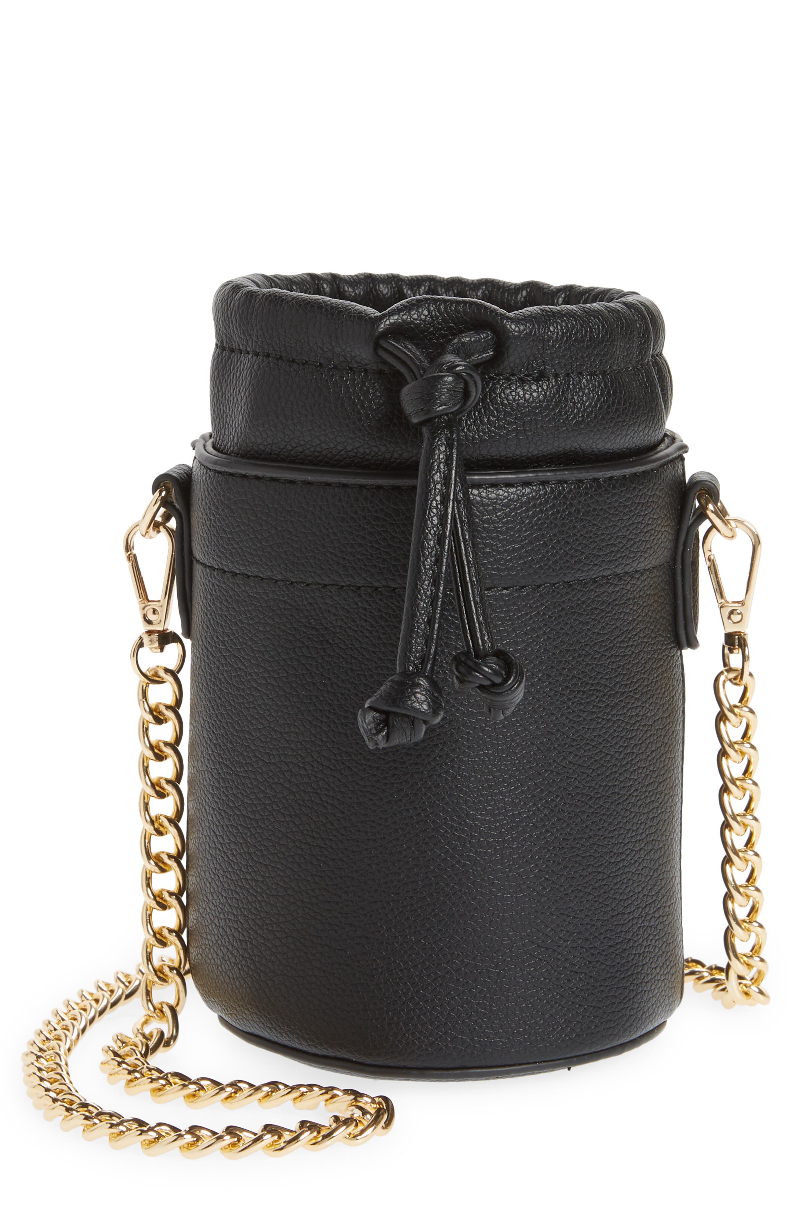 Mali + Lili Kristen Vegan Leather Water Bottle Crossbody Bag, Main, color, 