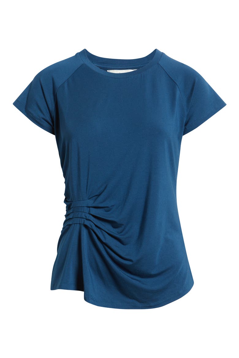 Draped Crewneck T-Shirt, Alternate, color, BLUE OPAL