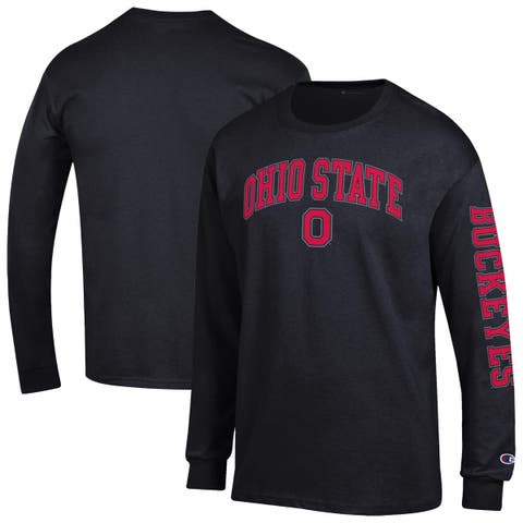 Men's Champion  Black Ohio State Buckeyes Arch Over Logo 2-Hit Long Sleeve T-Shirt