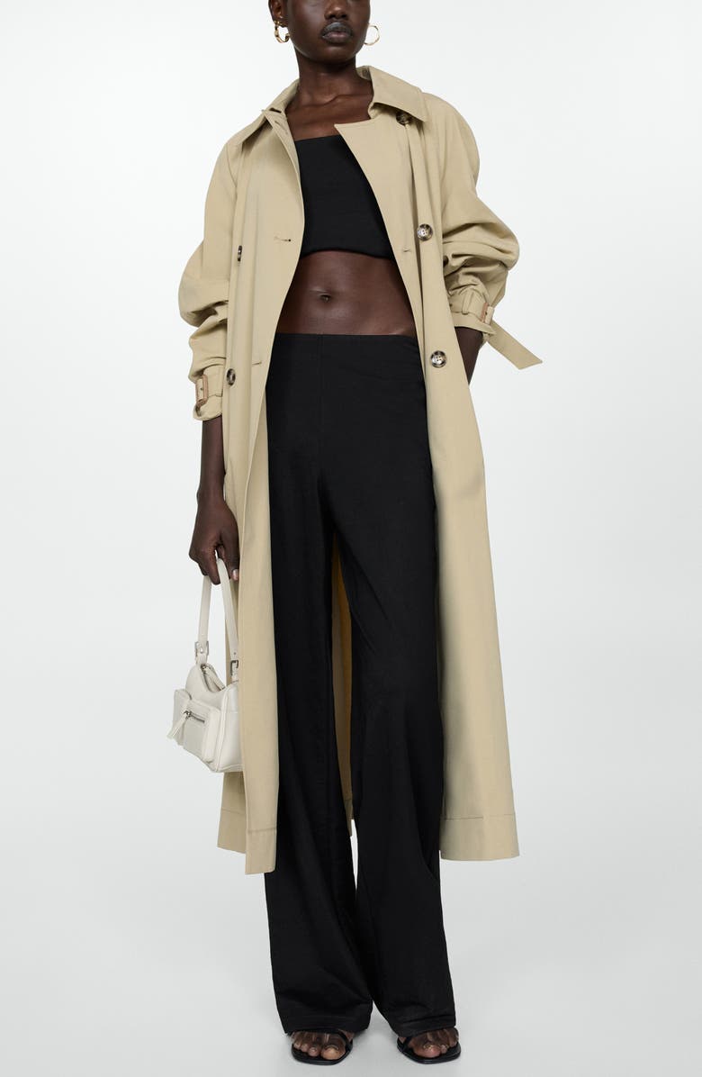 MANGO Flowy Wide Leg Pants, Alternate, color, 