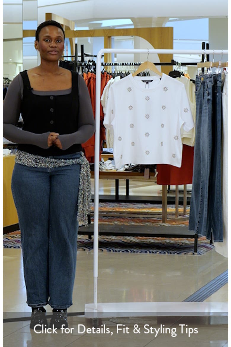 Sebastian Floral Embellished Stretch Cotton T-Shirt video