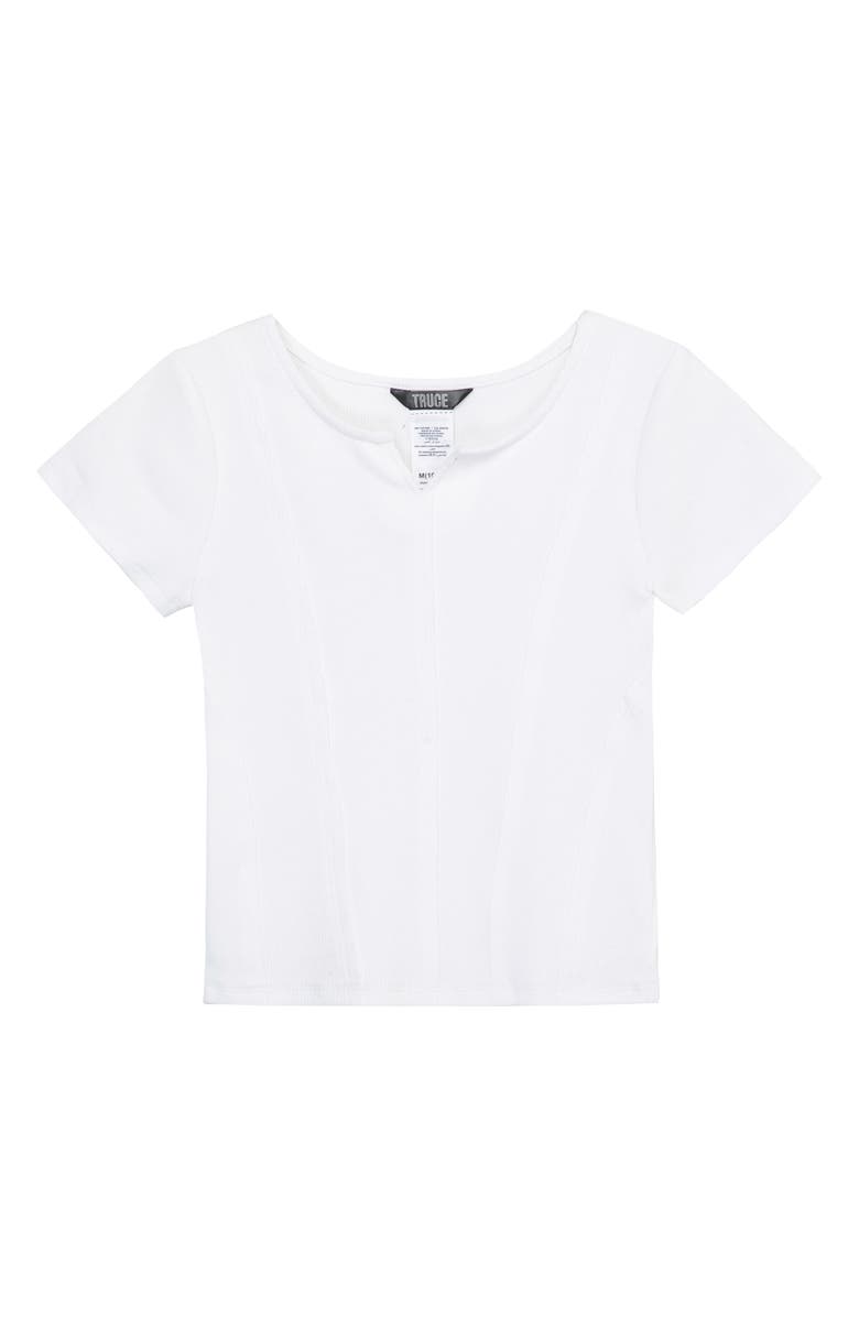 Truce Kids' Rib Cotton Top, Main, color, White