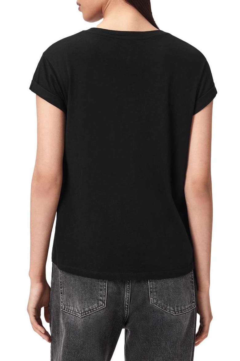 Crystal Anna Floral T-Shirt, Alternate, color, BLACK
