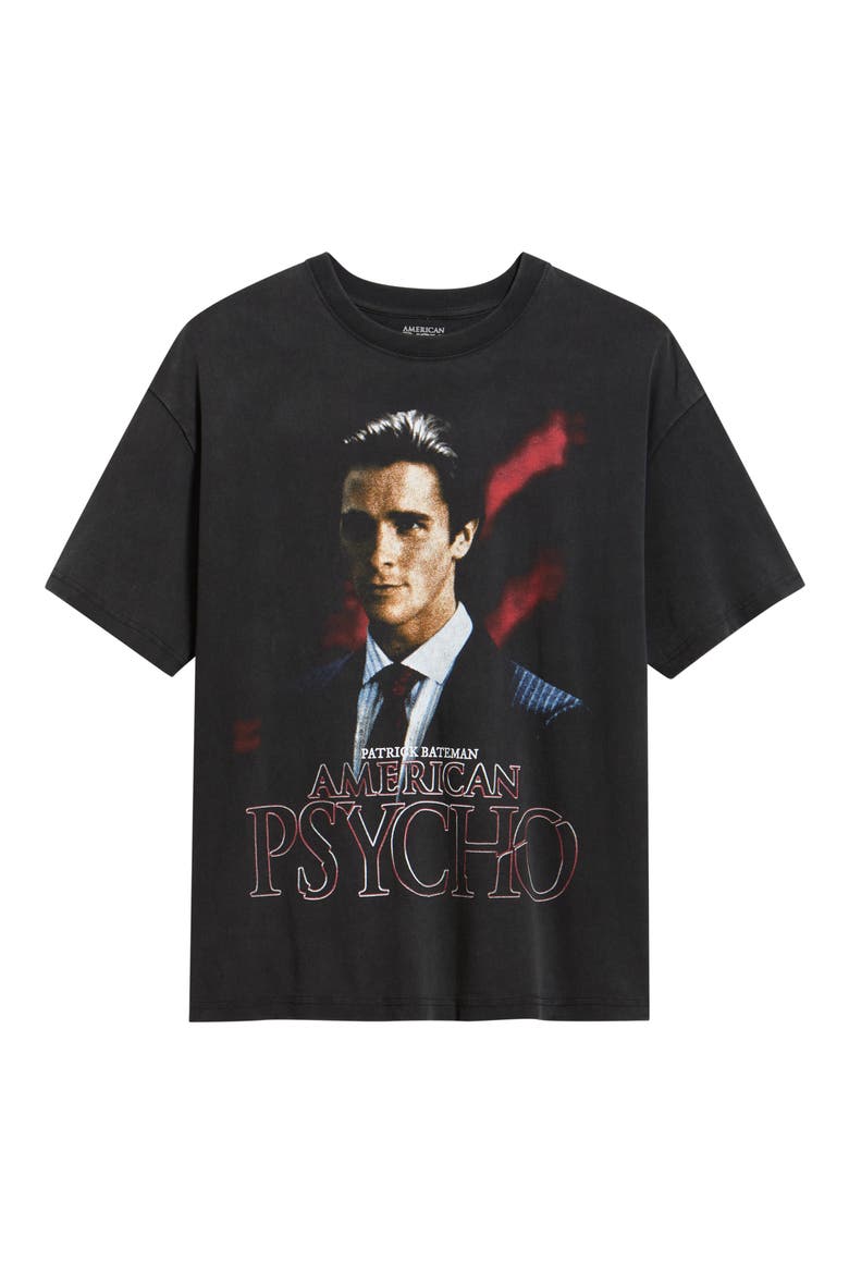 American Psycho Graphic Cotton T-Shirt, Alternate, color, BLACK WASH