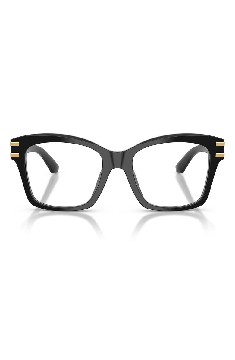 Dolce&Gabbana 52mm Square Optical Glasses, Main, color, Black