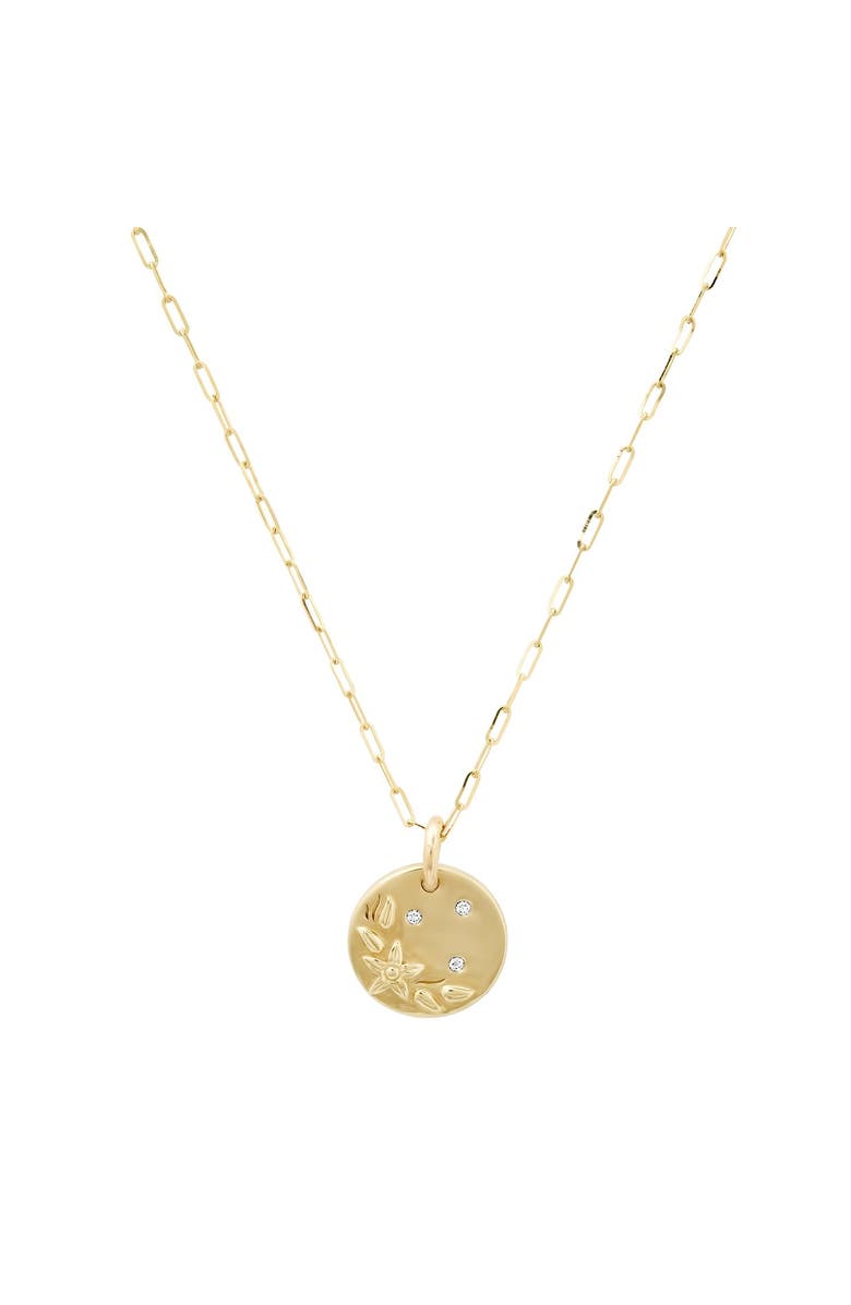 ELLIOT YOUNG MINI 14K DIAMOND FLOWER PENDANT NECKLACE, Main, color, 