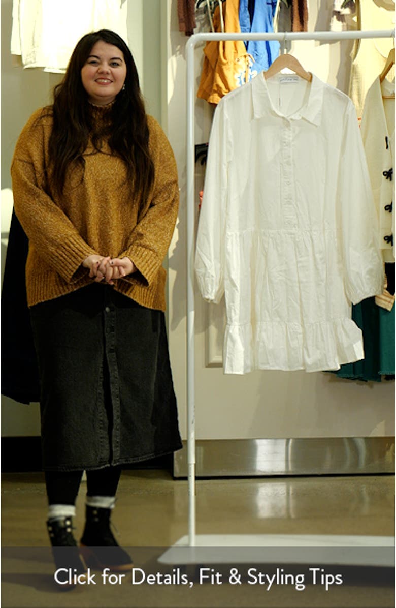 Carlotta Long Sleeve Mini Shirtdress, sales video thumbnail