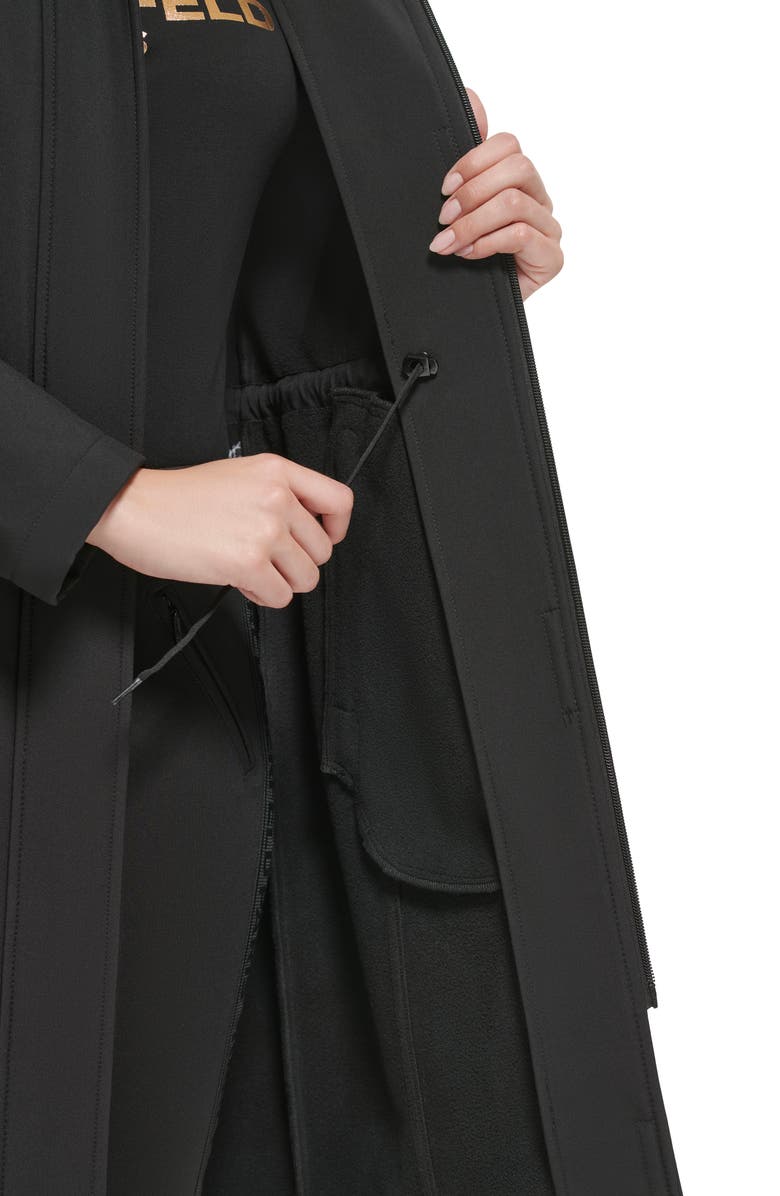 KARL LAGERFELD PARIS Water Resistant Hooded Raincoat, Alternate, color, Black