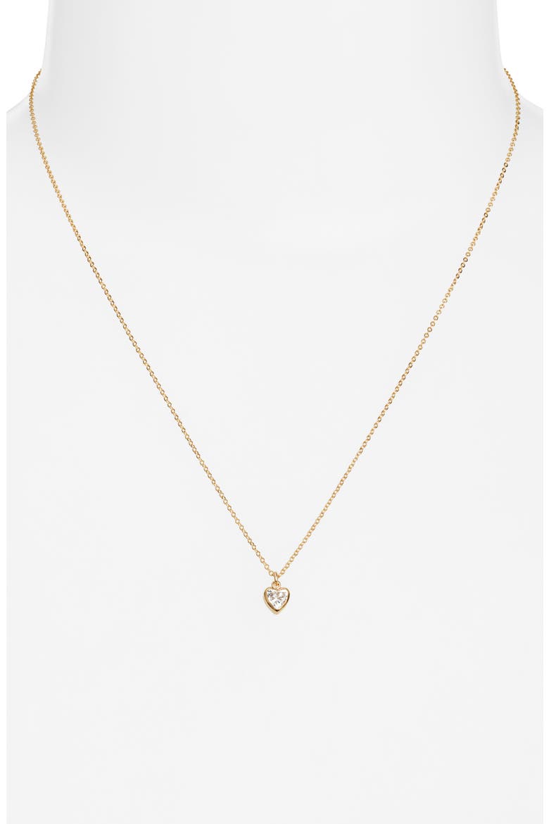 Amy Cubic Zirconia Heart Pendant Necklace, Alternate, color, GOLD