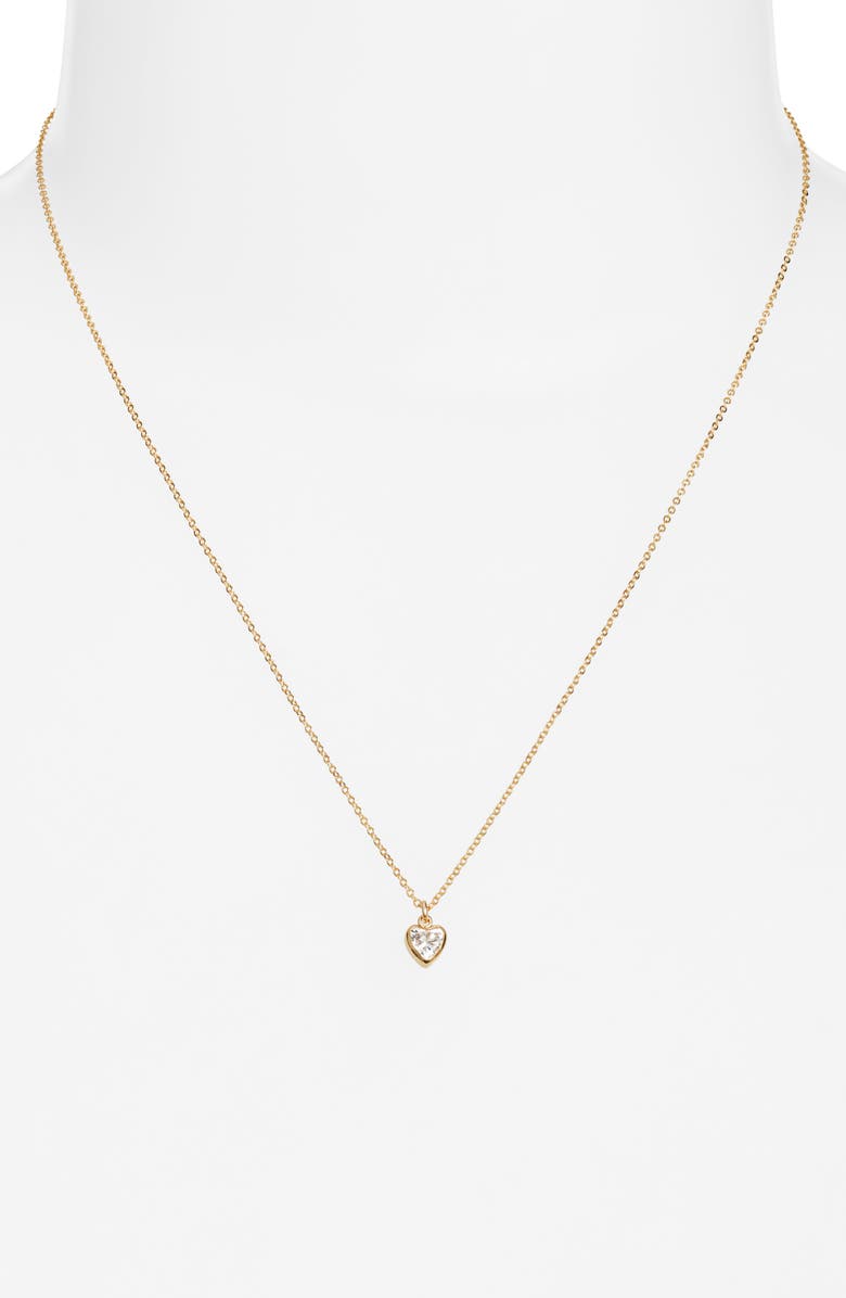 Set & Stones Amy Cubic Zirconia Heart Pendant Necklace, Alternate, color, Gold