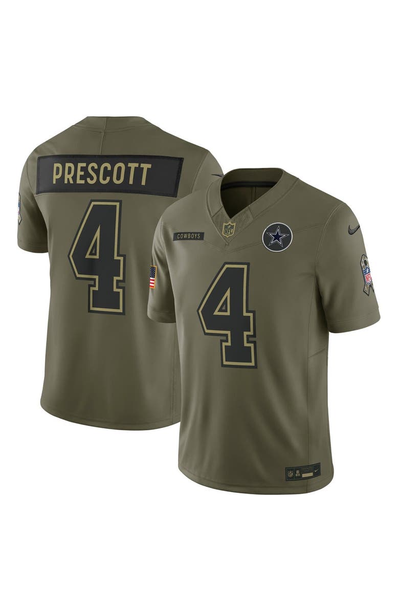 Nike Men's Nike Dak Prescott Olive Dallas Cowboys 2025 Salute to Service Limited Jersey, Main, color, Olive