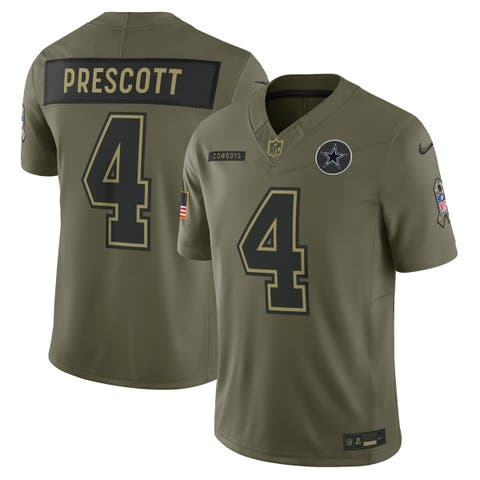 Men's Nike Dak Prescott Olive Dallas Cowboys 2025 Salute to Service Limited Jersey