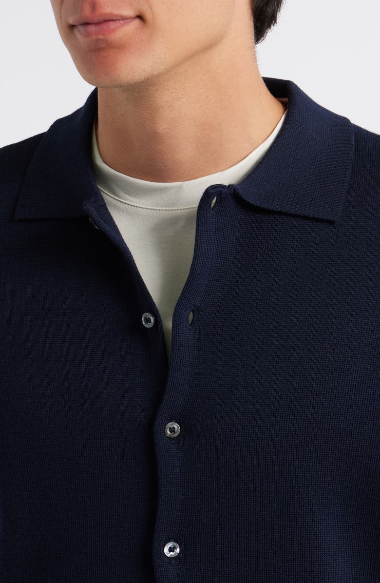 Aurélien Slim Fit Cashwool<sup>®</sup> Knit Button-Up Shirt, Alternate, color, Navy