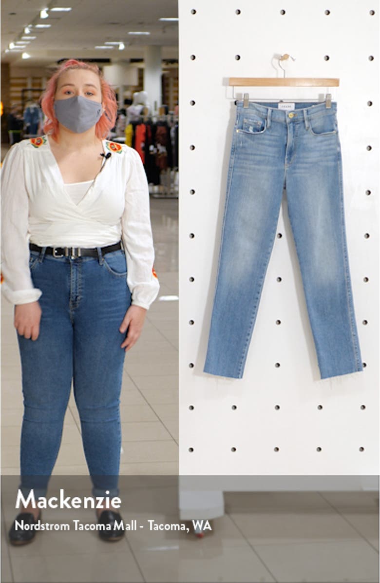 Le Sylvie High Waist Raw Hem Crop Jeans, sales video thumbnail