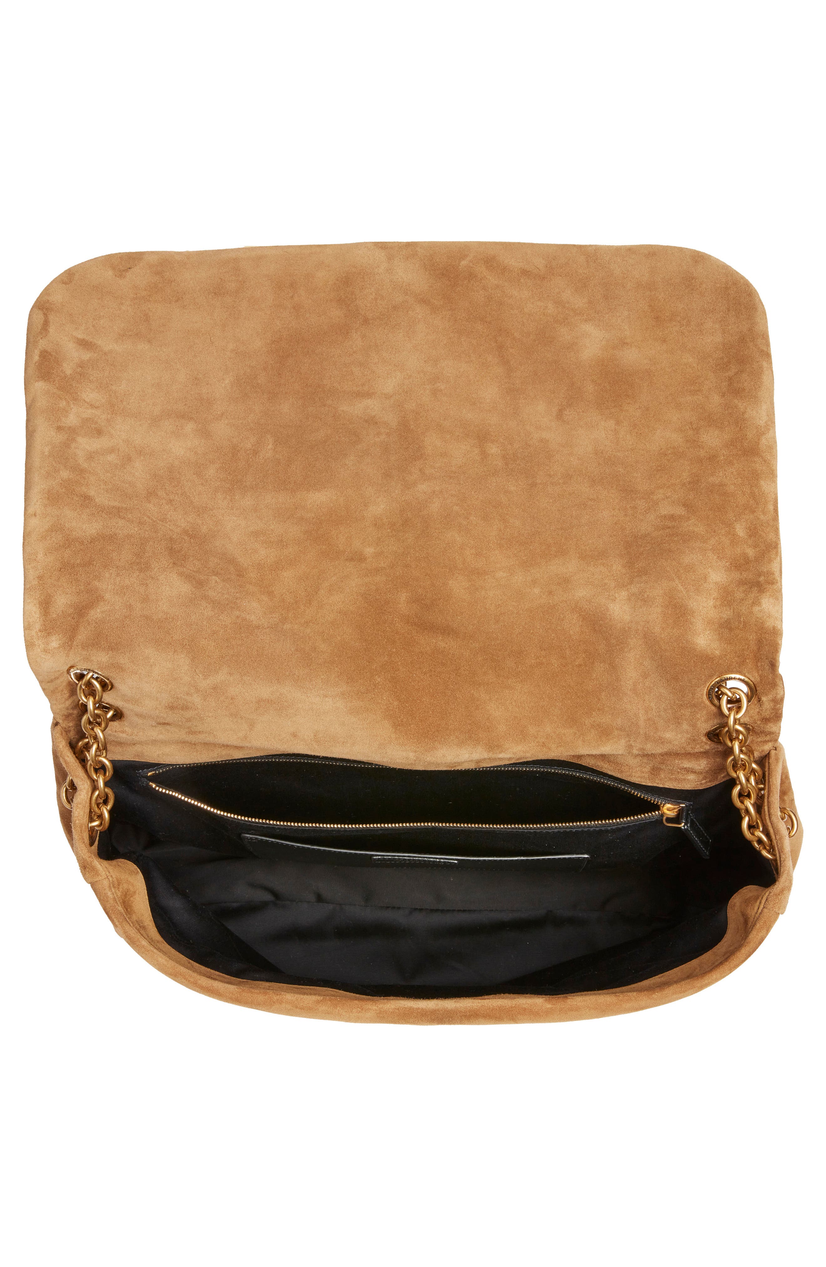 Saint Laurent Jamie 4.3 Patchwork Suede Shoulder Bag, Alternate, color, Golden Leaf