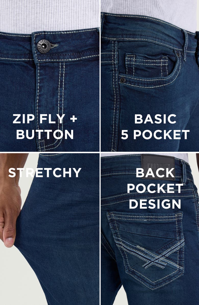 XRAY Saddle Stitch Stretch Straight Leg Jeans, Alternate, color, Dark Blue