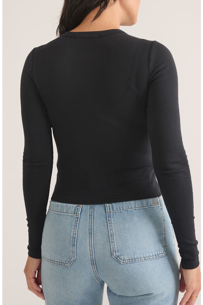 Lexi Sun-In Rib Long Sleeve T-Shirt, Alternate, color, BLACK