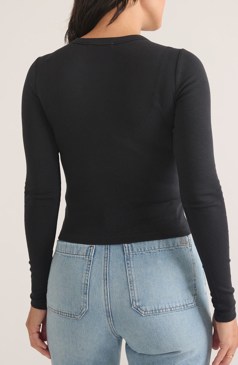 Marine Layer Lexi Sun-In Rib Long Sleeve T-Shirt, Alternate, color, Black