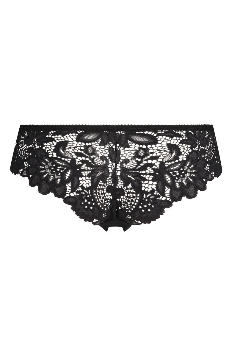 Hunkemöller Shiloh Lace Brazilian Panties, Alternate, color, Caviar
