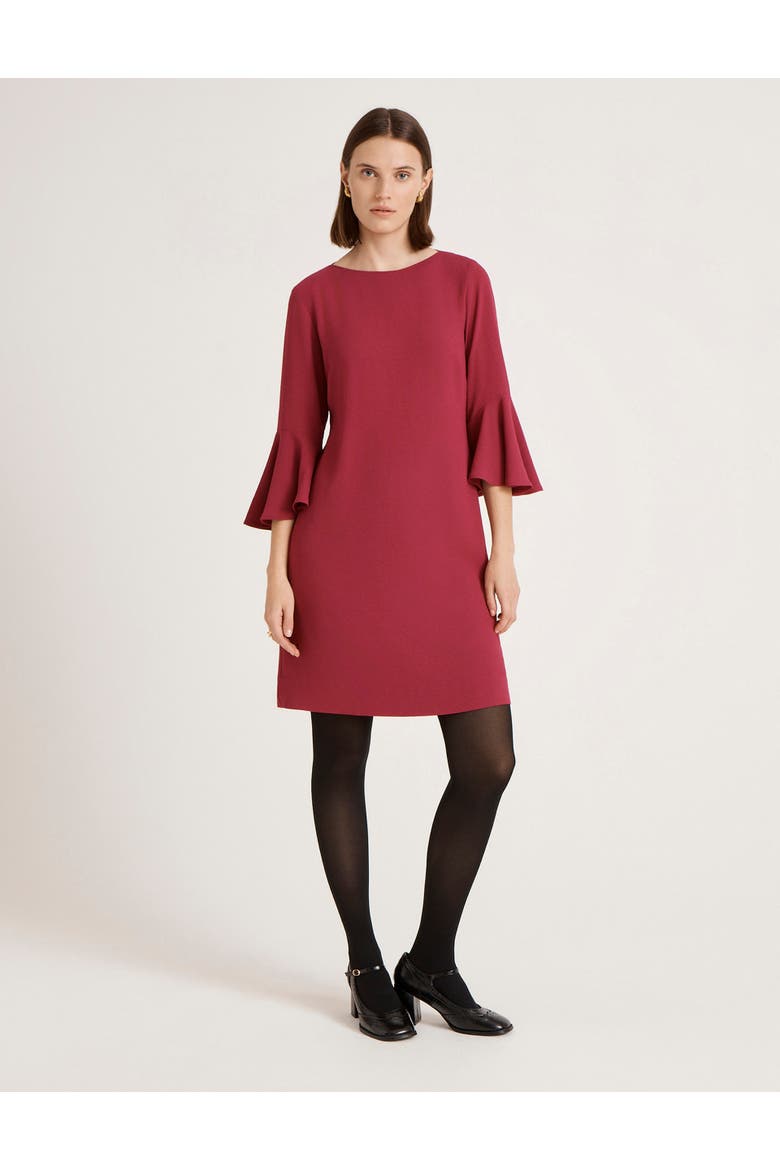 Izzy Rich Crepe Long Sleeve Short Dress, Alternate, color, Berry