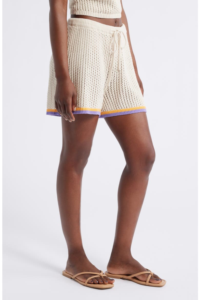 Cala Vadella Crochet Shorts, Alternate, color, OFF WHITE