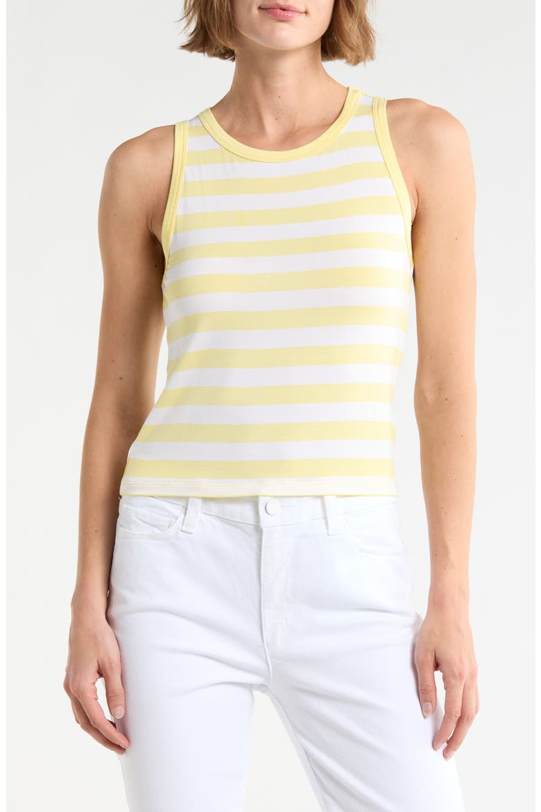 Lulu Stripe Tank, Main, color, WHITE/ BUTTERCUP