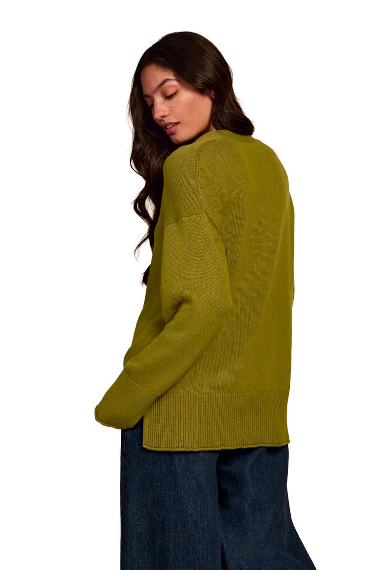 Drop Shoulder Slouch Cardigan, Alternate, color, Olive
