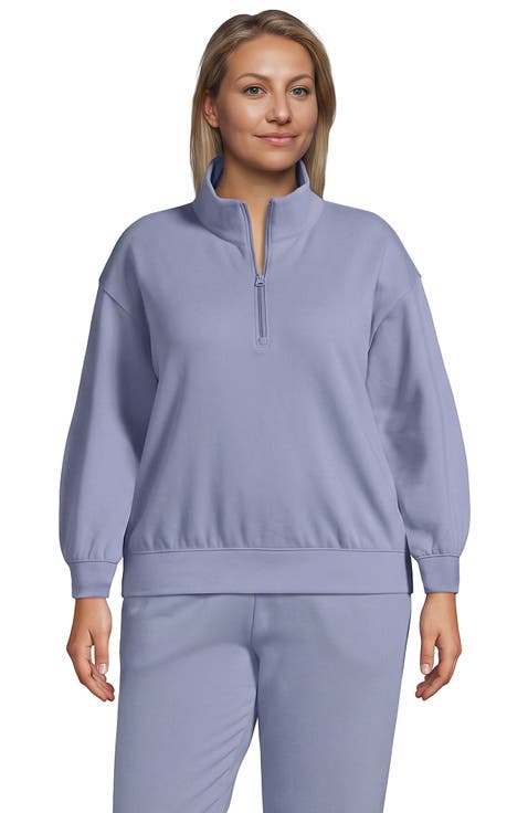 Plus Size Serious Sweats Relaxed Quarter Zip Pullover Sweatshirt