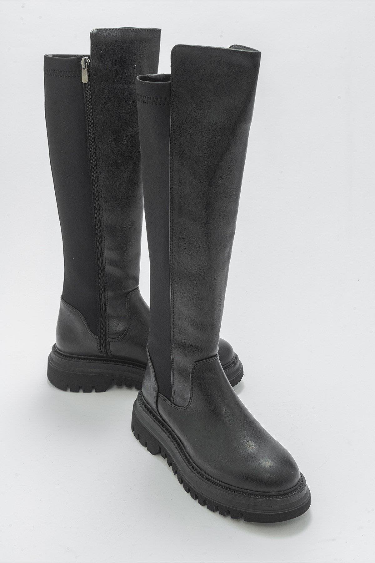 Paul Stretch Knee High Boot, Alternate, color, Black Stretch Faux Leather