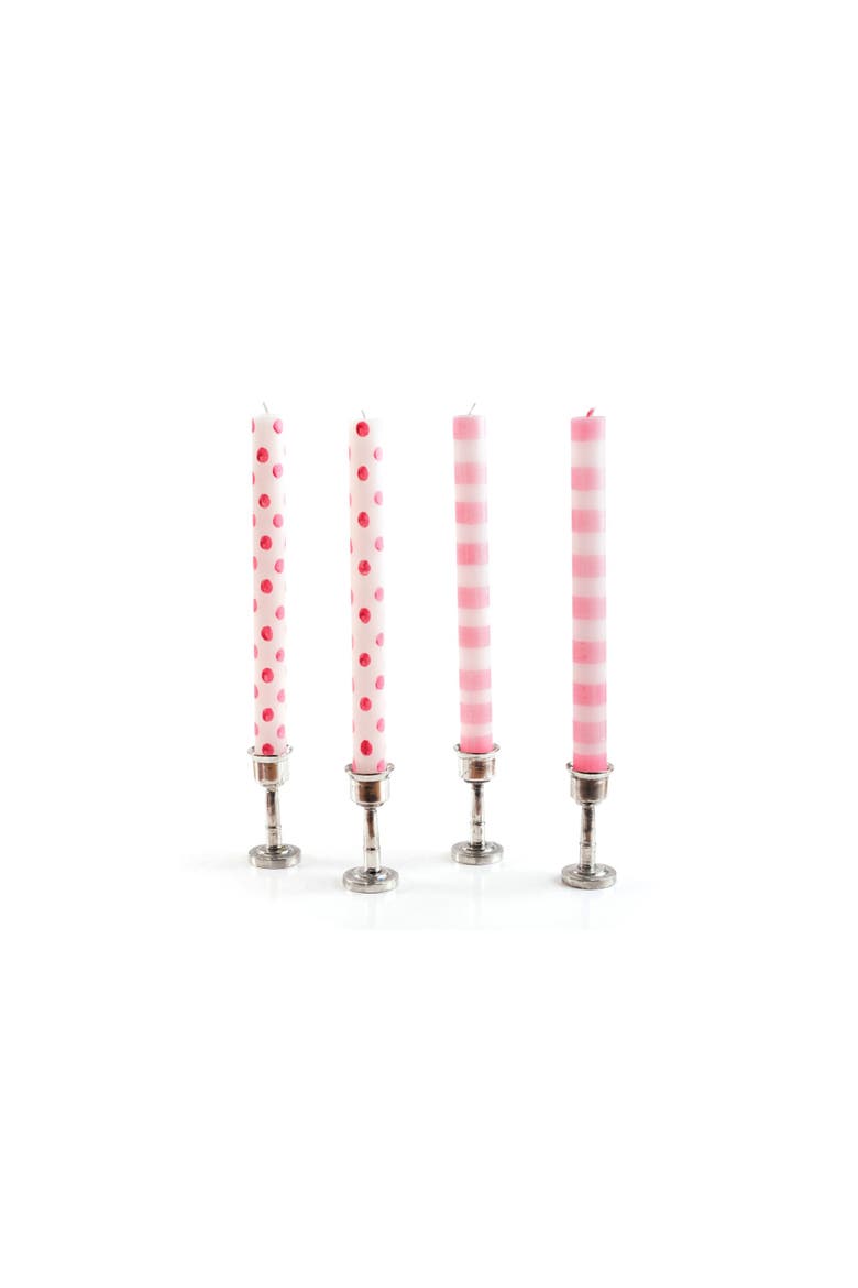 Pink Dots & Stripes Tapers - Gift Box of 4, Main, color, Pink Dots