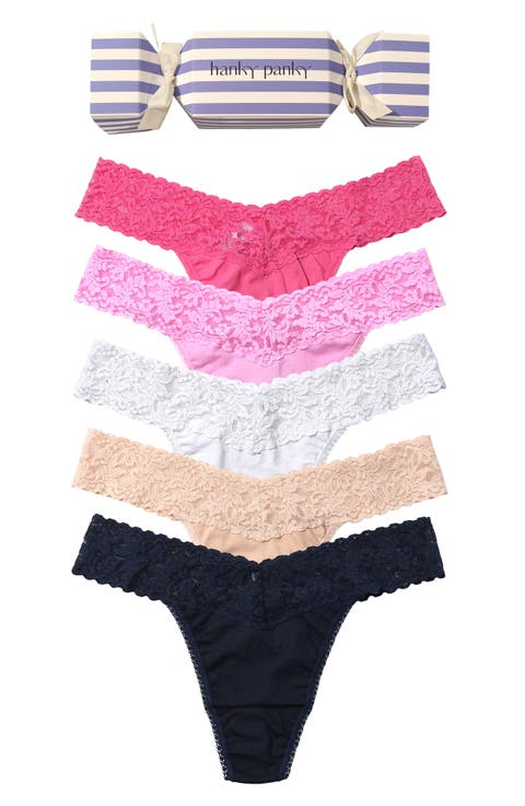 Holiday Cracker Assorted 5-Pack Original Rise Thongs