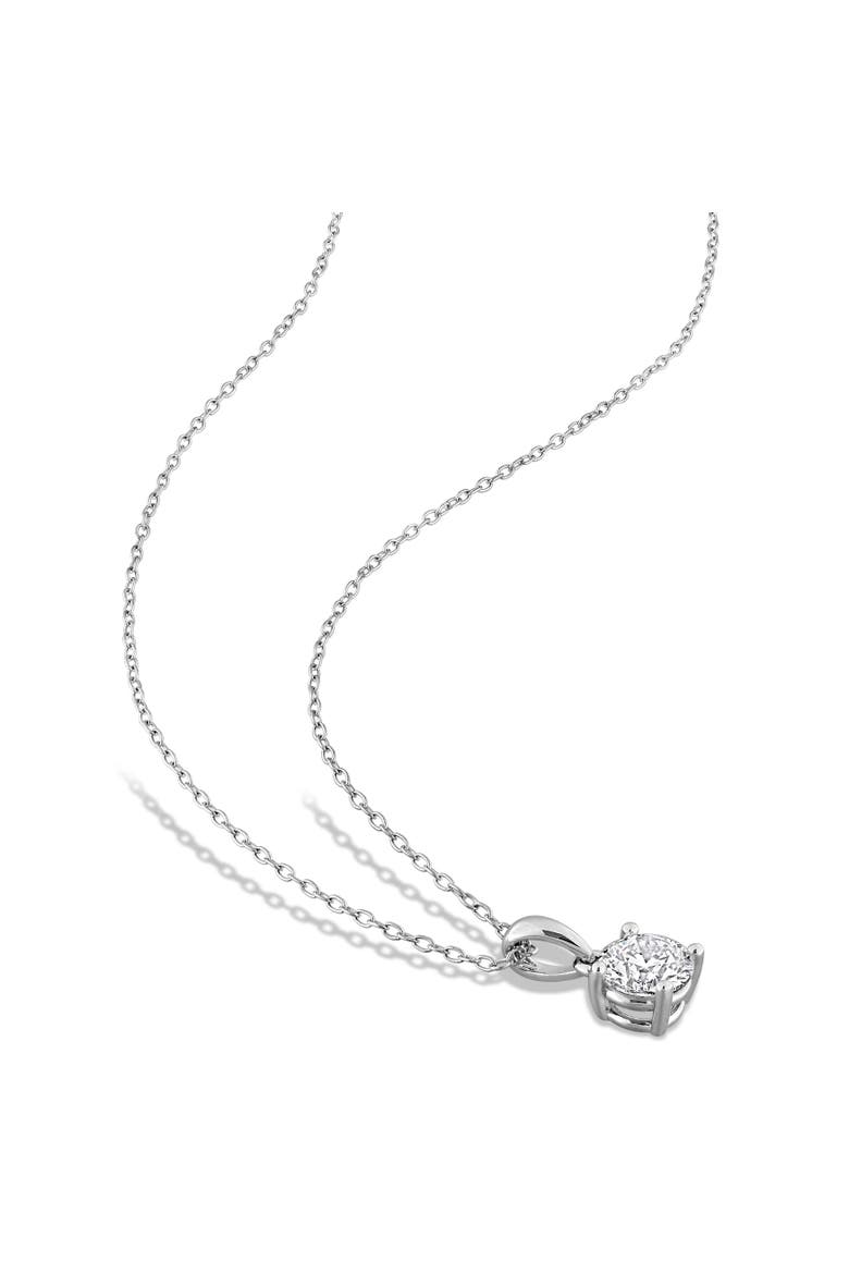 Lab-Grown Diamond Solitaire Necklace Sterling Silver, Alternate, color, 3/4 ct.