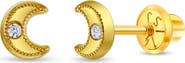In Season Jewelry 14k Bezel Moon Earrings