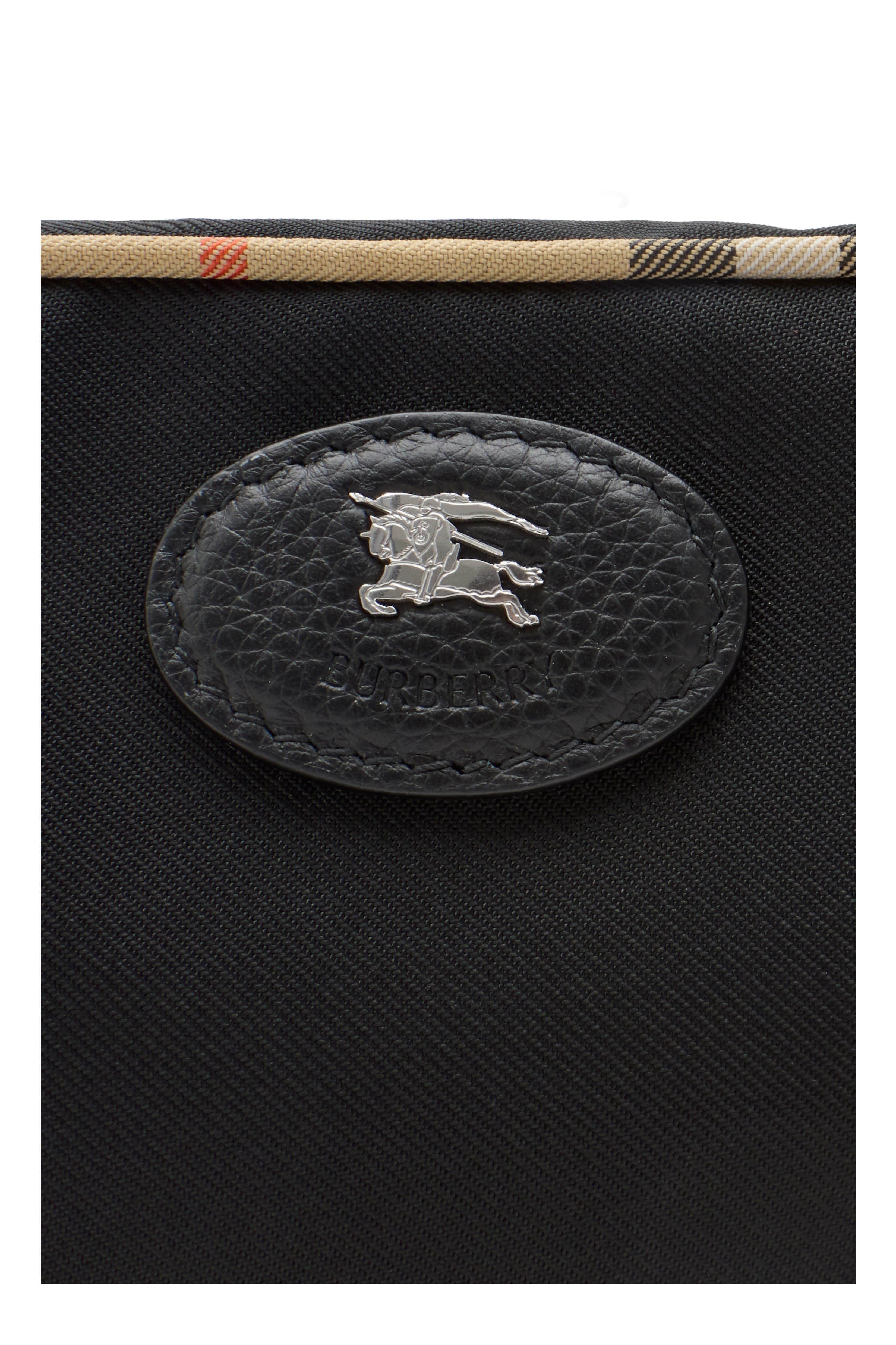 Burberry Medium Check Trim Travel Pouch, Alternate, color, Black