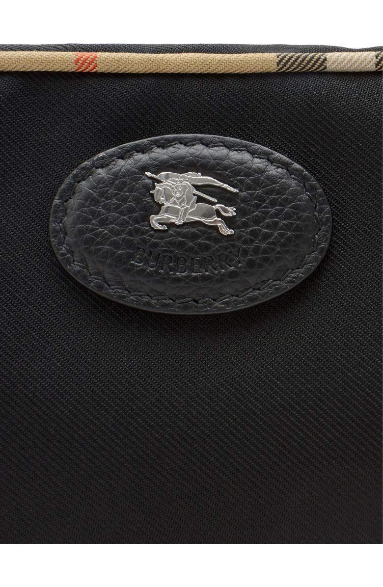 Burberry Medium Check Trim Travel Pouch, Alternate, color, Black