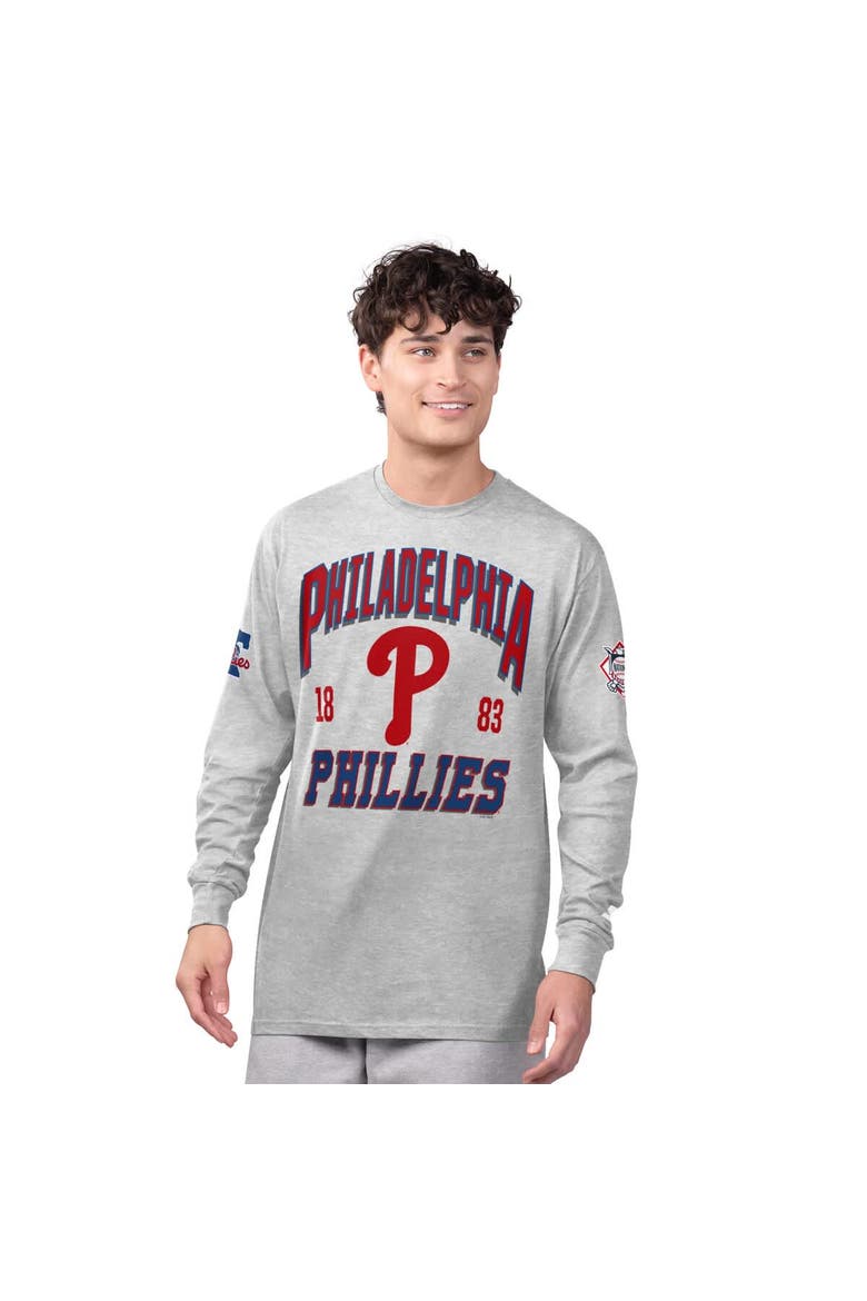 Men's Starter  Heather Gray/Red Philadelphia Phillies Two-Pack Long Sleeve & Short Sleeve T-Shirt Set, Alternate, color, Red