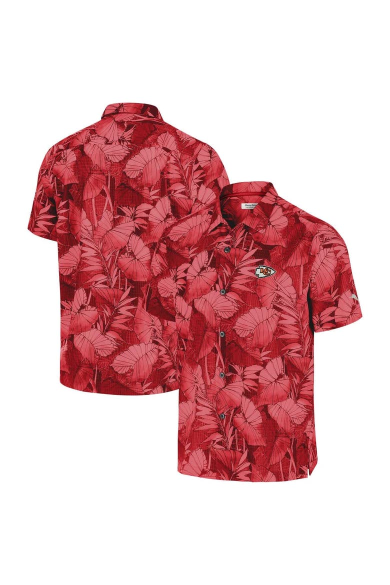 Men's Tommy Bahama Red Kansas City Chiefs Bahama Coast Nuevo Fronds Camp Button-Up Shirt, Main, color, Red