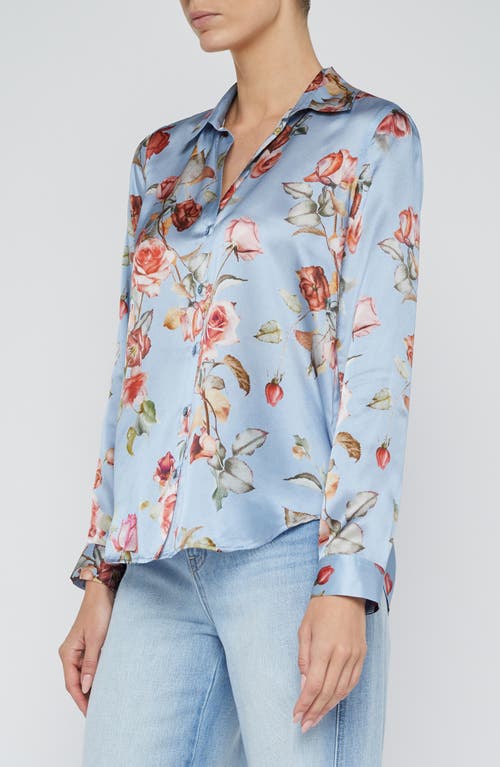 L Agence L'agence Tyler Floral Print Silk Button-up Shirt