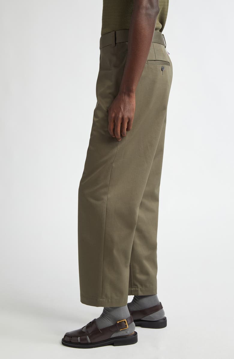Thom Browne Unconstructed Cotton Twill Trousers, Alternate, color,