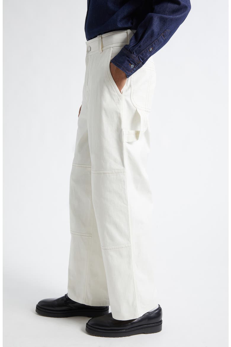 Cotton Worker Pants, Alternate, color, BLANC CREME