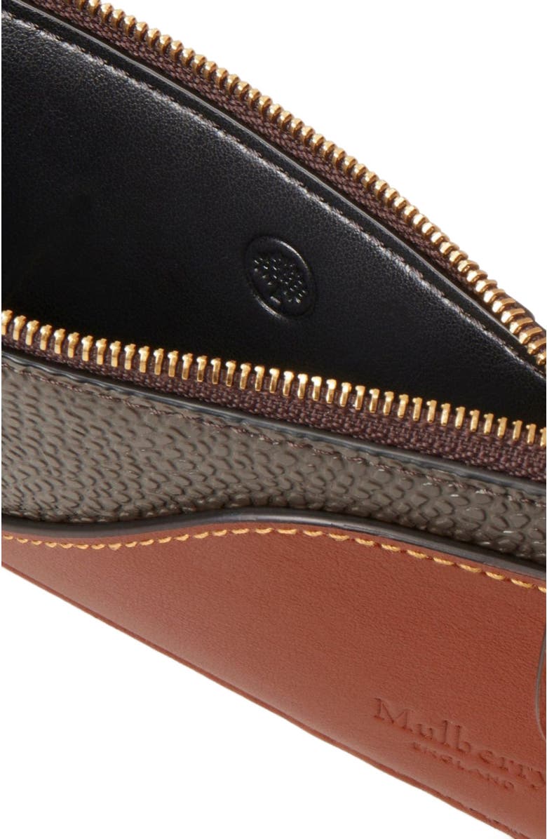 Mulberry Heritage Leather Zipped Long Card Holder, Alternate, color, Mole-Cognac